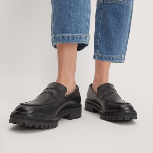 Everlane Shoes - NEW Everlane The Lug Sole Chunky Platform Black Leather Loafers